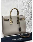 YSL SAINT LAURENT SAC DE JOUR IN GREY LEATHER WITH PYTHON EFFECT