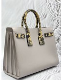 YSL SAINT LAURENT SAC DE JOUR IN GREY LEATHER WITH PYTHON EFFECT