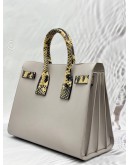 YSL SAINT LAURENT SAC DE JOUR IN GREY LEATHER WITH PYTHON EFFECT