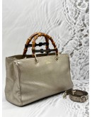 GUCCI MEDIUM BAMBOO SHOPPER TOTE IN CHAMPAGNE CALFSKIN LEATHER