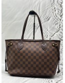 LOUIS VUITTON NEVERFULL PM IN BROWN DAMIER EBENE CANVAS