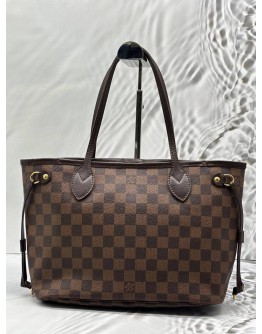 LOUIS VUITTON NEVERFULL PM IN BROWN DAMIER EBENE CANVAS