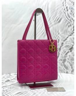 CHRISTIAN DIOR SHOULDER BAG IN PINK CANNAGE LAMBSKIN LEATHER