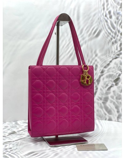 CHRISTIAN DIOR SHOULDER BAG IN PINK CANNAGE LAMBSKIN LEATHER