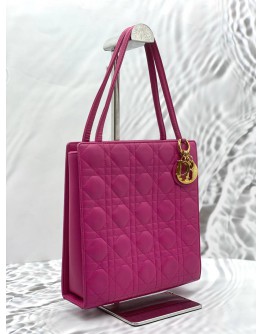 CHRISTIAN DIOR SHOULDER BAG IN PINK CANNAGE LAMBSKIN LEATHER