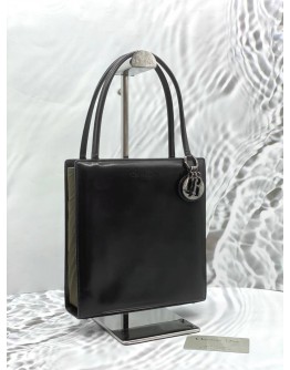 CHRISTIAN DIOR SHOULDER BAG IN BLACK WITH GREEN CALFSKIN LEATHER