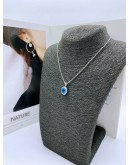 BLUE TOPAZ STONE DIAMOND WHITE GOLD NECKLACE