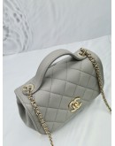 CHANEL CAVIAR QUILTED SMALL BUSINESS AFFINITY FLAP GREY