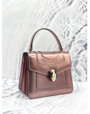 (LIKE NEW) BVLGARI PINK PATENT SERPENTI FOREVER TOP HANDLE BAG