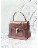 (LIKE NEW) BVLGARI PINK PATENT SERPENTI FOREVER TOP HANDLE BAG