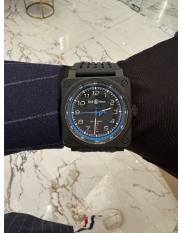 (BRAND NEW) 2023 BELL & ROSS BR 03-92 A522 ALPINE REF BR0392-A522-CE/SRB LIMITED TO 999 PIECES WORLDWIDE BLUE DIAL 42MM AUTOMATIC WATCH -FULL SET-