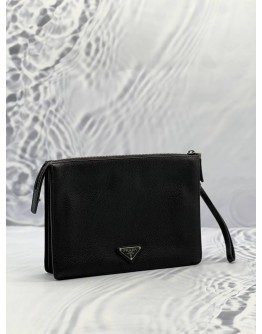 PRADA VITELLO CITY BLACK CLUTCH 