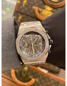 2012 AP AUDEMARS ROYAL OAK OFFSHORE CHRONOGRAPH REF 25721TI BLACK DIAL AUTOMATIC WATCH -FULL SET-