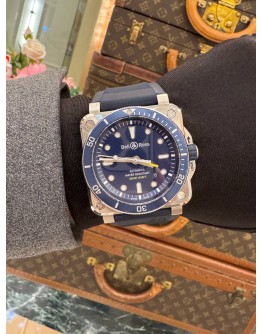 (UNUSED) 2025 BELL & ROSS BR 03-92 DIVER BLUE REF BR0392-D-BU-ST/SRB 42MM AUTOMATIC WATCH -FULL SET-