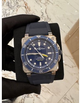 (UNUSED) 2025 BELL & ROSS BR 03-92 DIVER BLUE REF BR0392-D-BU-ST/SRB 42MM AUTOMATIC WATCH -FULL SET-