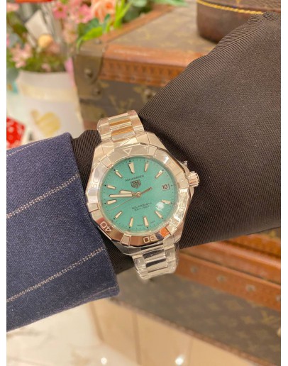 (BRAND NEW) 2025 TAG HEUER AQUARACER LADY PROFESSIONAL 200 SOLARGRAPH FULL STICKER REF WBP1315 TIFFANY BLUE DIAL 34MM QUARTZ WATCH -FULL SET-