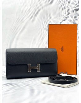 (BRAND NEW) 2025 HERMES CONSTANCE TO GO WALLET IN NOIR EPSOM LEATHER -FULL SET-