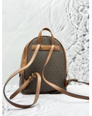 MICHAEL KORS ADINA MEDIUM BACKPACK IN BROWN CANVAS AND CALFSKIN LEATHER