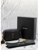 (LIKE NEW) YSL SAINT LAURENT MINI CAMERA BAG BLACK MATELASSE LEATHER -FULL SET-