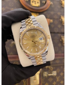 (BRAND NEW) 2019 ROLEX DATEJUST  JUBILEE 36 REF 126233 HALF 18K 750 YELLOW GOLD CHAMPAGNE DIAL 36MM AUTOMATIC WATCH -FULL SET-