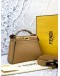 (UNUSED) FENDI PEEKABOO ISEEU MINI TOP HANDLE BAG WITH STRAP IN BROWN CALFSKIN LEATHER -FULL SET-