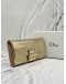 CHRISTIAN DIOR MISS DIOR WALLET ON CHAIN IN METALLIC GOLD PYTHON LEATHER AND LIGHT PINK CALFSKIN LEATHER -FULL SET-