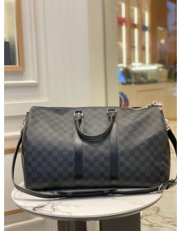 (LIKE NEW) LOUIS VUITTON KEEPAL BANDOULIERE 45 DAMIER GRAPHITE CANVAS 