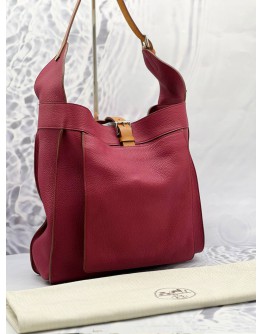 HERMES TWO TONE MARWARI TAURILLON CLEMENCE LEATHER HANDBAG 