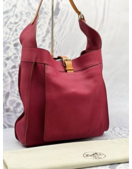 HERMES TWO TONE MARWARI TAURILLON CLEMENCE LEATHER HANDBAG 