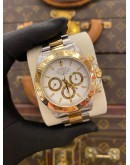 ROLEX DAYTONA SUPERLATIVE CHRONOMETER COSMOGRAPH HALF 18K 750 YELLOW GOLD REF 16523 WHITE DIAL 40MM AUTOMATIC WATCH 