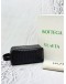 (UNUSED) 2024 BOTTEGA VENETA INTRECCIATO TRAVEL POUCH IN BLACK CALFSKIN LEATHER -FULL SET-