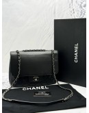 2018 CHANEL SEASONAL FLAP SHOULDER AND CROSSBODY BAG IN BLACK CAVIAR LEATHER -FULL SET-