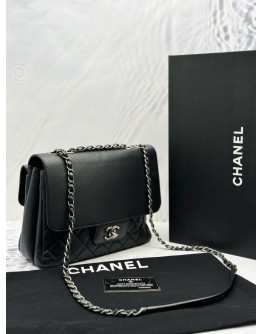 2018 CHANEL SEASONAL FLAP SHOULDER AND CROSSBODY BAG IN BLACK CAVIAR LEATHER -FULL SET-