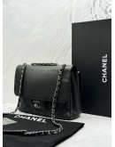 2018 CHANEL SEASONAL FLAP SHOULDER AND CROSSBODY BAG IN BLACK CAVIAR LEATHER -FULL SET-