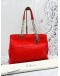 2016 CHRISTIAN DIOR SHOPPING TOTE BAG IN RED CANNAGE LAMBSKIN LEATHER