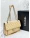 2012 CHANEL FRENCH RIVIERA FLAP SHOULDER BAG IN BEIGE CAVIAR LEATHER -FULL SET-