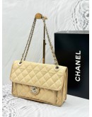 2012 CHANEL FRENCH RIVIERA FLAP SHOULDER BAG IN BEIGE CAVIAR LEATHER -FULL SET-