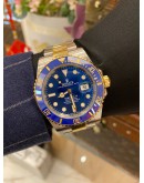(UNUSED) 2023 ROLEX SUBMARINER DATE REF 126613LB HALF 18K 750 YELLOW GOLD BLUE DIAL 41MM AUTOMATIC WATCH -FULL SET-