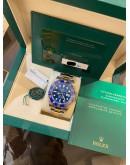(UNUSED) 2023 ROLEX SUBMARINER DATE REF 126613LB HALF 18K 750 YELLOW GOLD BLUE DIAL 41MM AUTOMATIC WATCH -FULL SET-