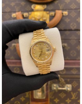 (LIKE NEW) ROLEX LADY DATEJUST 26 REF 79278 18K 750 YELLOW GOLD DIAMOND DIAL 26MM AUTOMATIC WATCH