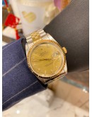 ROLEX DATEJUST 36 REF 16233 HALF 18K 750 YELLOW GOLD DIAMOND DIAL 36MM AUTOMATIC WATCH