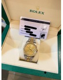 ROLEX DATEJUST 36 REF 16233 HALF 18K 750 YELLOW GOLD DIAMOND DIAL 36MM AUTOMATIC WATCH