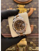 (UNUSED) 2016 ROLEX DATEJUST 31 REF 178341 18K 750 ROSE GOLD CHOCOLATE DIAMOND DIAL ROMAN NUMERALS 31MM AUTOMATIC WATCH -FULL SET-