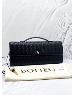 (LIKE NEW) BOTTEGA VANETA BLACK ANDIAMO CLUTCH