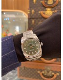 (BRAND NEW) 2017 ROLEX AIR KING OYSTER PERPETUAL 34 REF 114200 OLIVE GREEN DIAL 34MM AUTOMATIC WATCH -FULL SET-