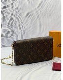 LOUIS VUITTON FELICIE FLAP BAG IN BROWN MONOGRAM CANVAS 