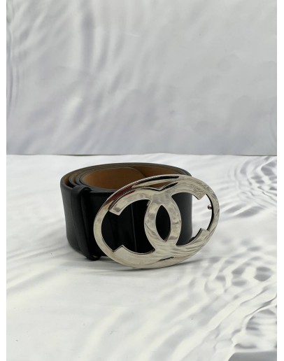 CHANEL CC BUCKLE BLACK BELT 