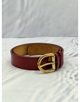 LOUIS VUITTON RED MONOGRAM VERNIS BELT 
