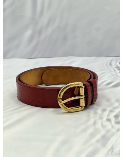 LOUIS VUITTON RED MONOGRAM VERNIS BELT 