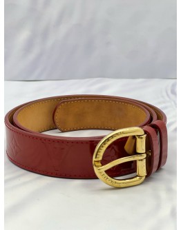 LOUIS VUITTON RED MONOGRAM VERNIS BELT 